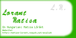 lorant matisa business card